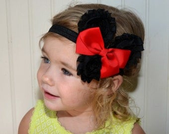 Minnie Mouse Headband - Red Minnie Mouse Halloween Costume - Disney Headband - Baby Headband Toddler Adult Headband Minnie Mouse Costume