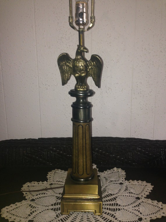 Mid Century Eagle Lamp Made of Brass and Wood by on Etsy