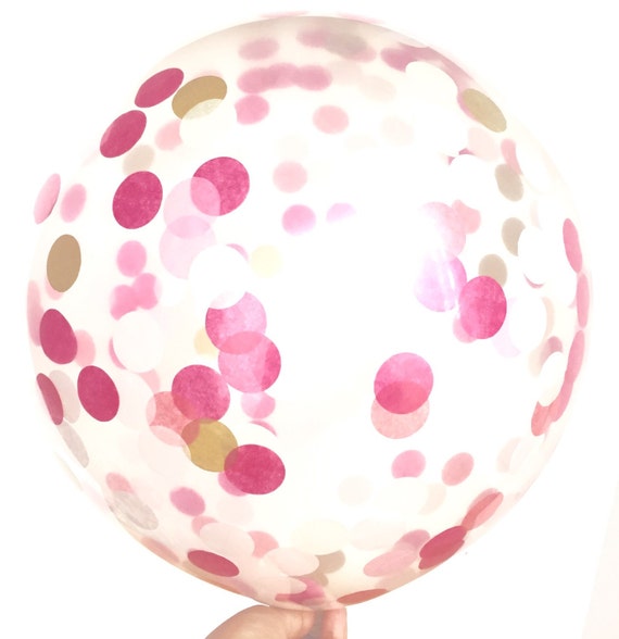 NEW! Confetti-Filled Balloons - 17 inch - Pink Mix