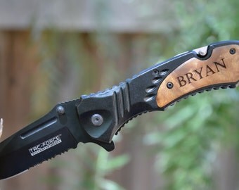 8 Custom Engraved Pocket Knife For Groomsmen - Engraved Groomsmen Knives - Best Man Knife - Groom Knife - Engraved Custom Knife - Knives