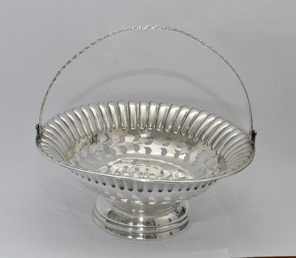 Antique Silver plated Sweet dish (Basket) with handle Vintage vanity