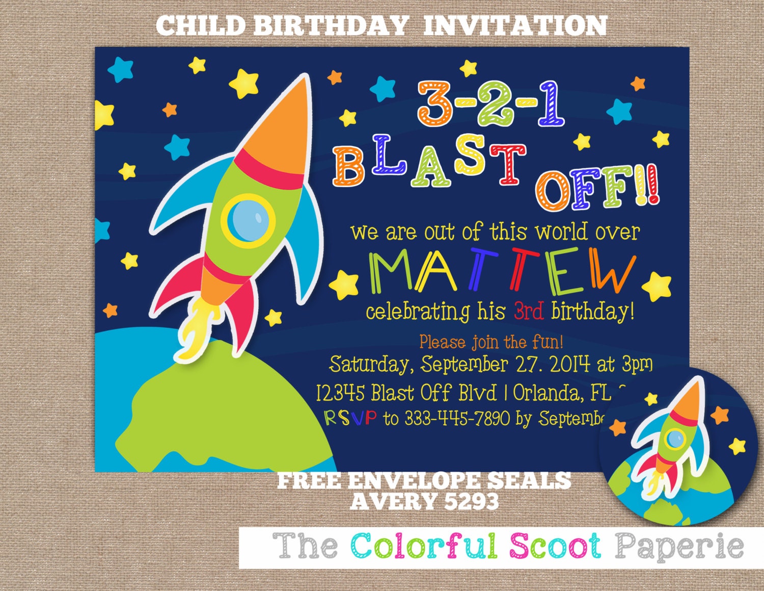 Outer Space Invitations 7