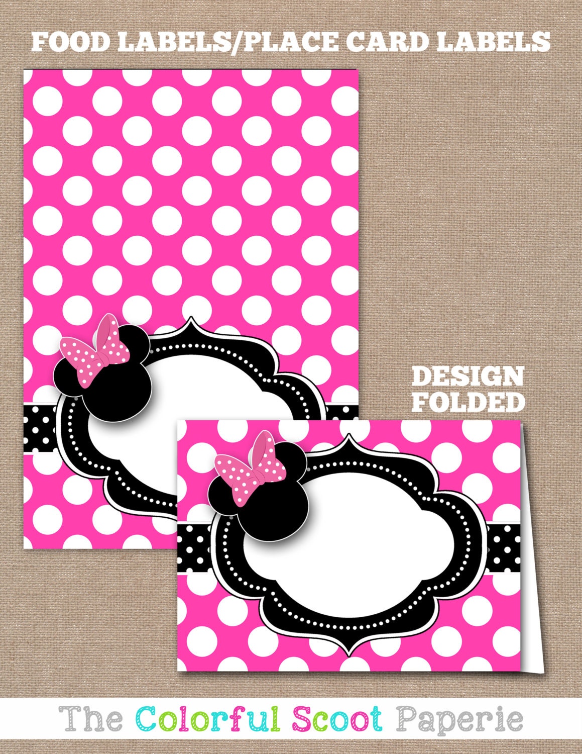 minnie mouse food labels minnie mouse buffet labels minnie