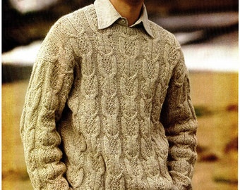 MADE TO ORDER turtleneck Sweater aran men hand knitted sweater