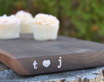 Personalized wedding invitation cheese board