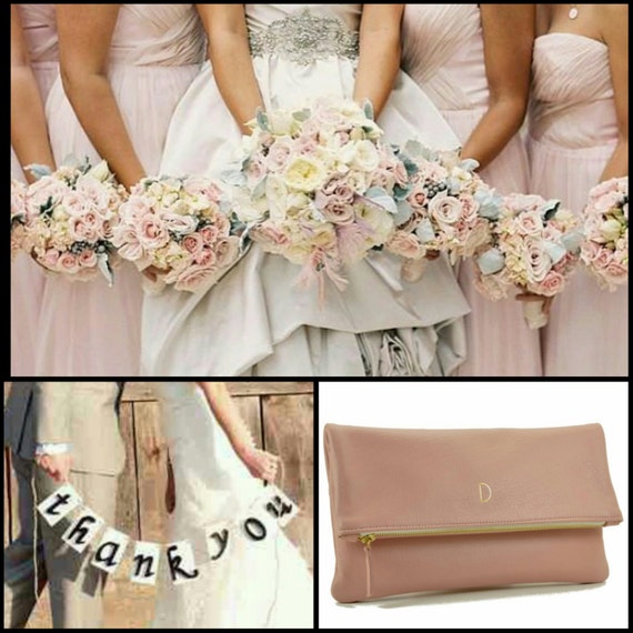 VINTAGE PINK Monogrammed Bridesmaid Clutches, Bridesmaid Gift, Leather Clutch, Bridesmaid Clutch, Personalized Gift, Wedding, Handbags, Gift