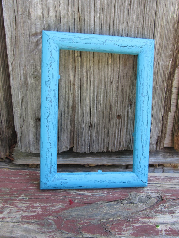 weathered light blue 4x6 picture frame by VagabondMarket on Etsy