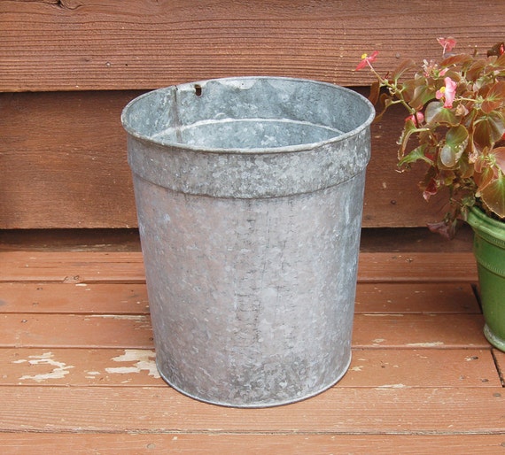 Galvanized Sap Bucket Tall Galvanized Sap by PineSpringsCottage