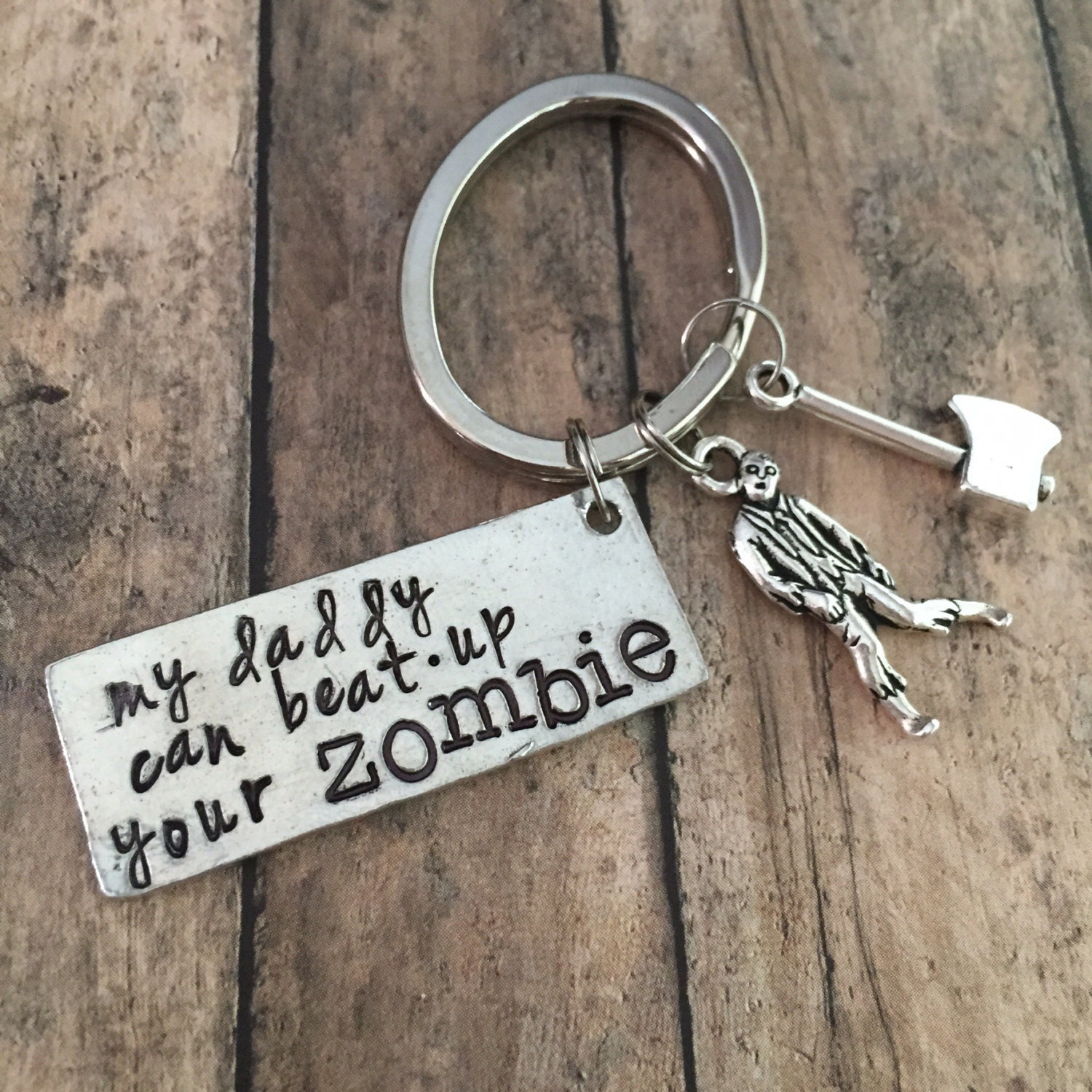 Zombie Keychain Halloween Key Chain by designchickcreations