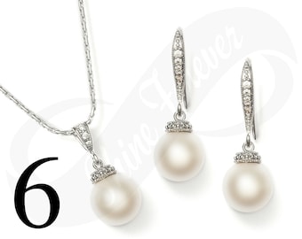Set of 6 Bridesmaid Jewelry Set Bridal Jewlery Set Bridal Pearl Bridesmaid Jewelry Set Bridal Jewlery Set Bridesmaid Jewelry Set Pearl Set