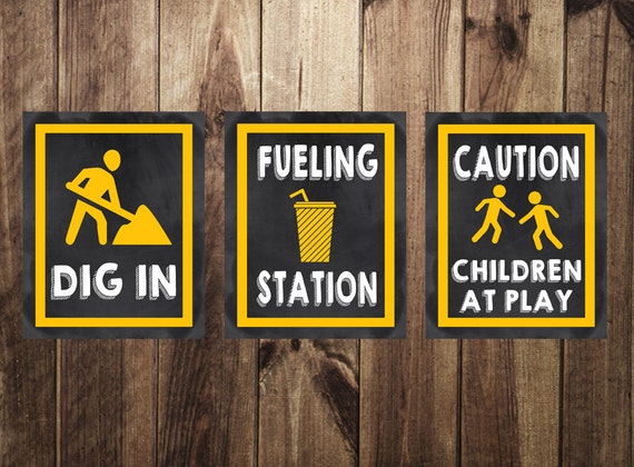 Construction Party Signs Printable Construction Birthday