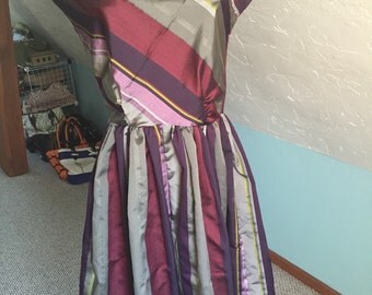 Retro 50's dress in Striped Taffeta