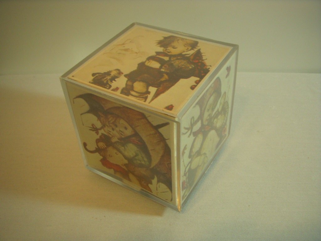 Vintage Revolving Music Box Hummel Photo Cube by BlackSeaVintage