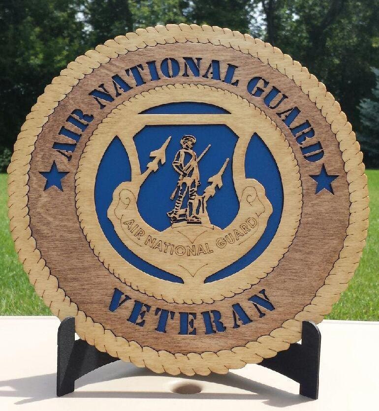 Air National Guard Veteran Plaque Sign Gift Military Laser