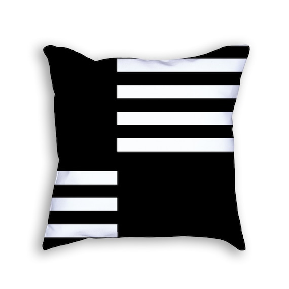 Modern black and white throw pillow. 18x18 by ClearframeGallery
