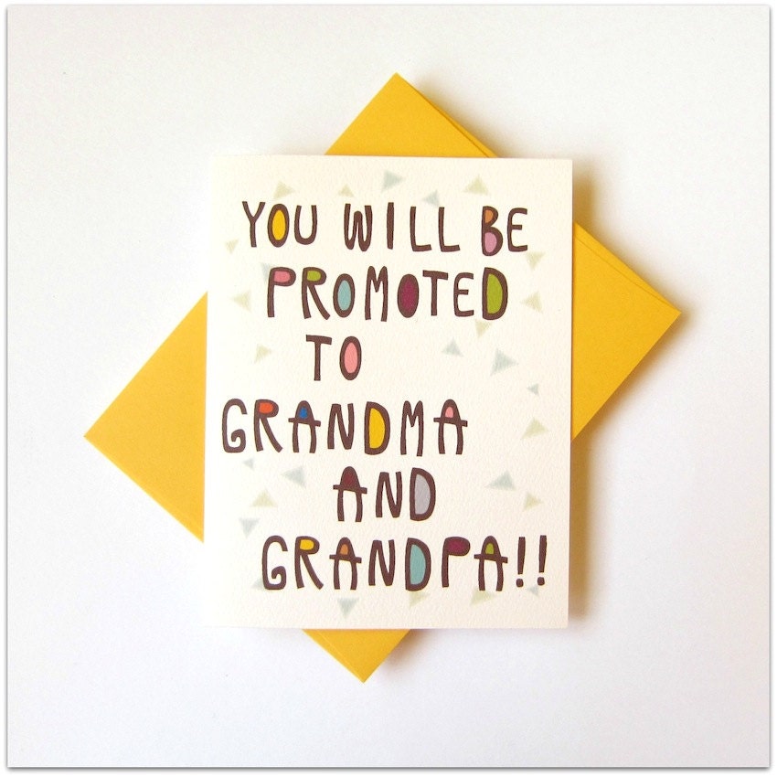 Grandparents card Baby announcement card New baby by RyokoRainbow