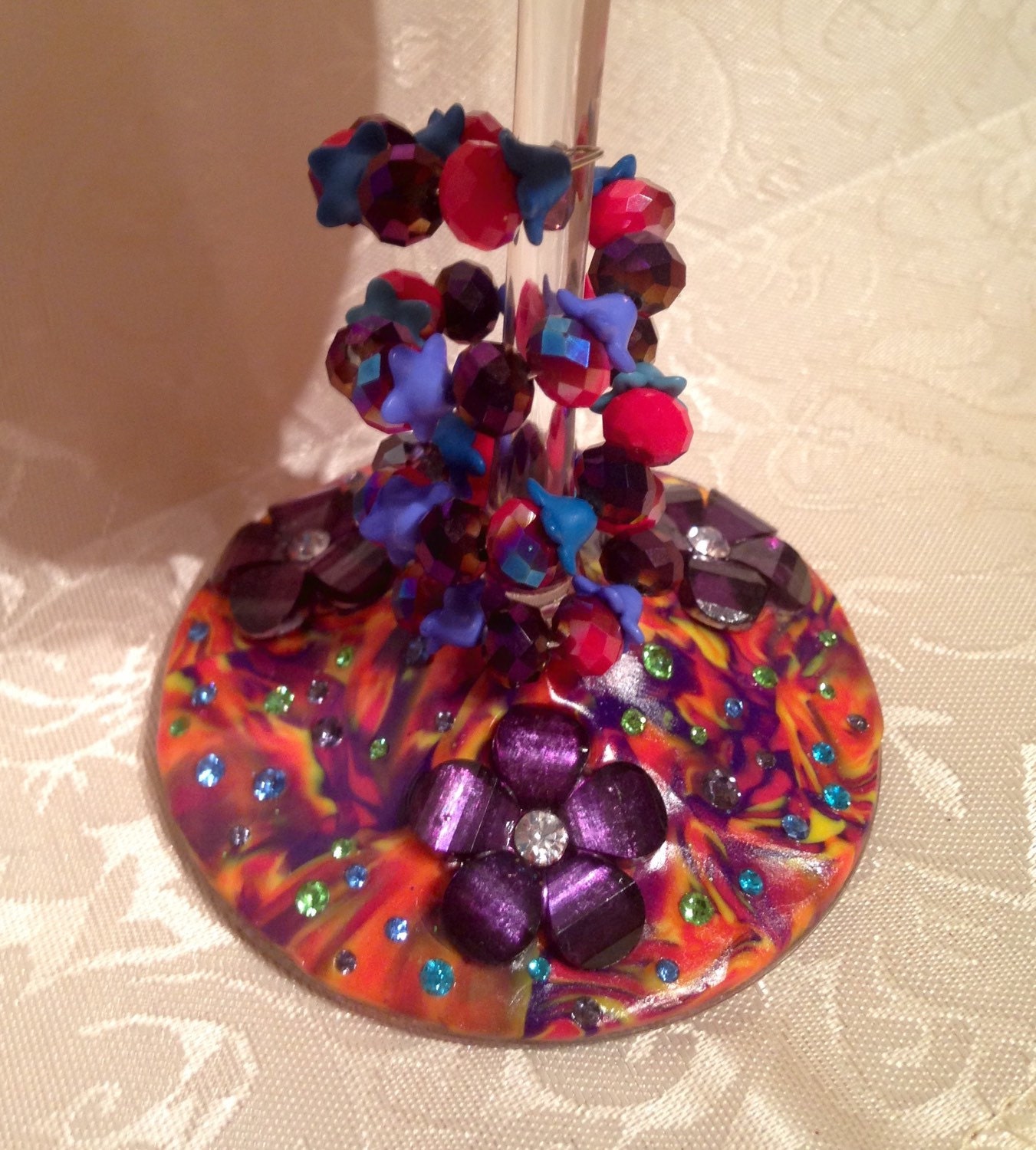 Funky glitter polymer clay glitter spring ladybug by Megthemama