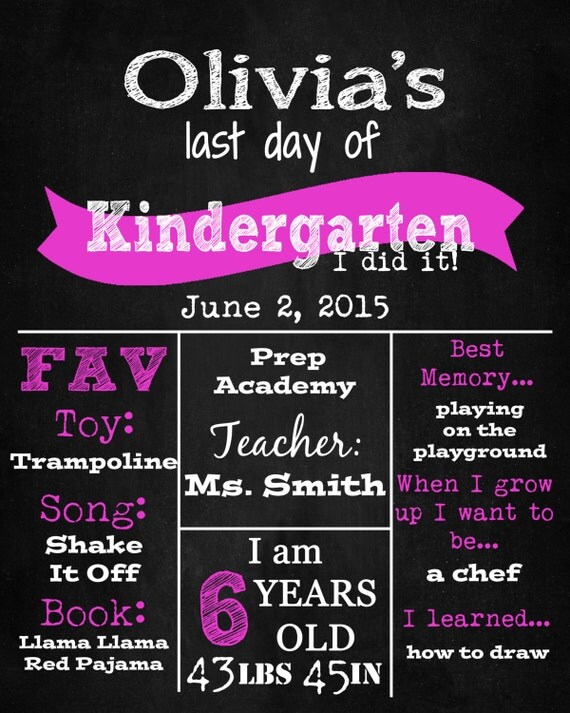 Last Day of School Kindergarten Preschool Prek Elementary