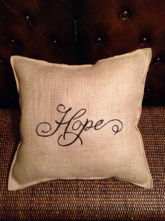 Items similar to Burlap pillow 16x16 on Etsy