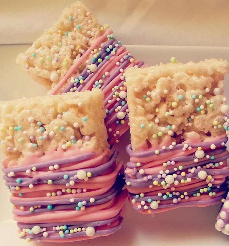 baby shower rice krispie treat favors