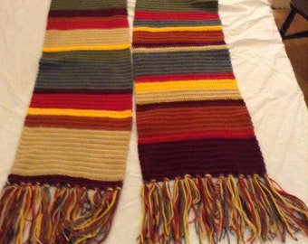Doctor Who Scarf, Crochet Scarf, Multicoloured Scarf, Doctor Who Fans, Gifts for him, Gifts for her