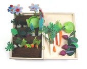 Felt Fabric Vegetable Garden Play Set, Toy MiniGarden, Pretend Veggies Big Set, For Kids, Little Gardener Vegetable Patch Little Housekeeper