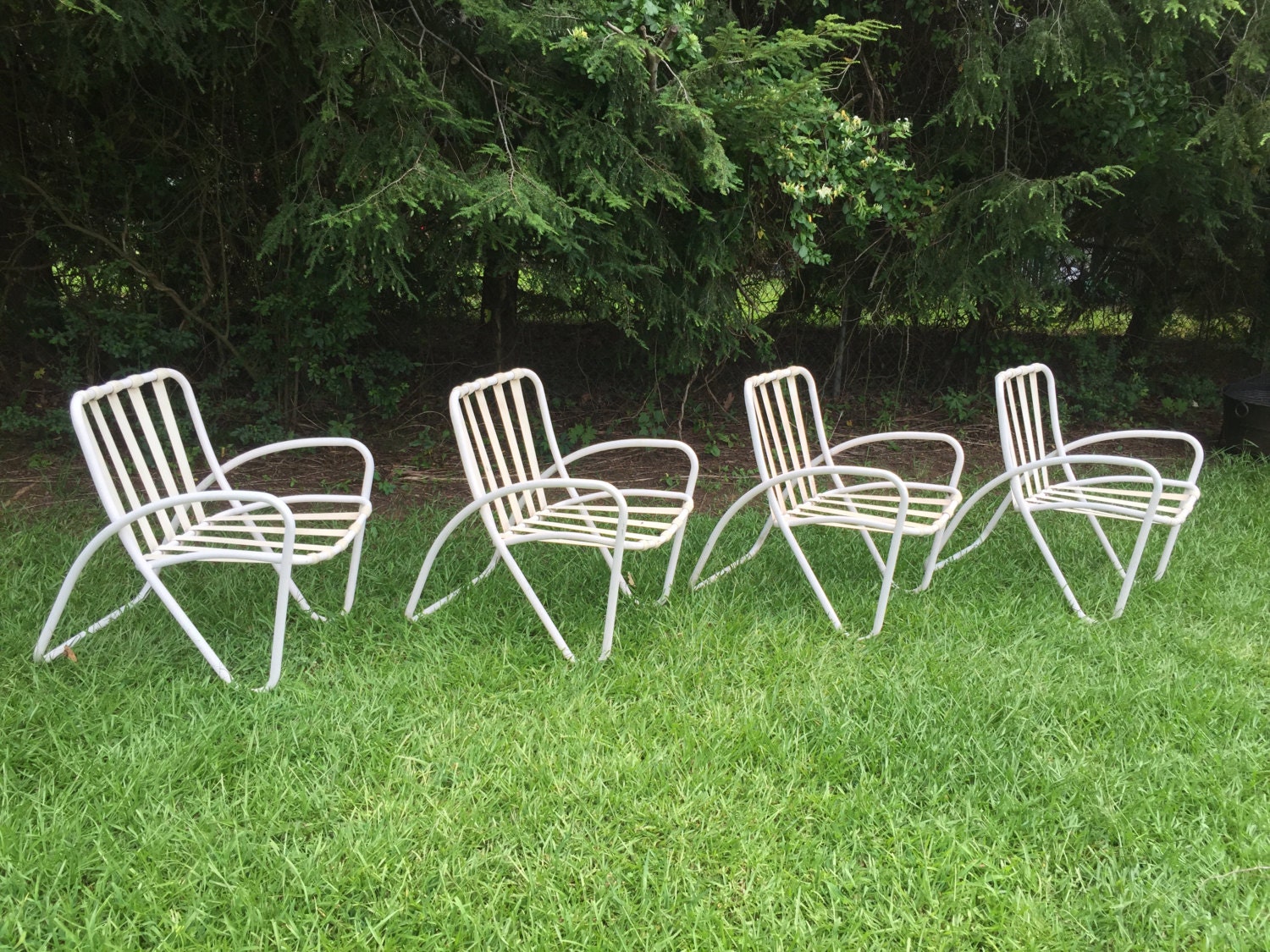 Vintage Mid Century Modern Brown Jordan Set of 4 Patio Chairs