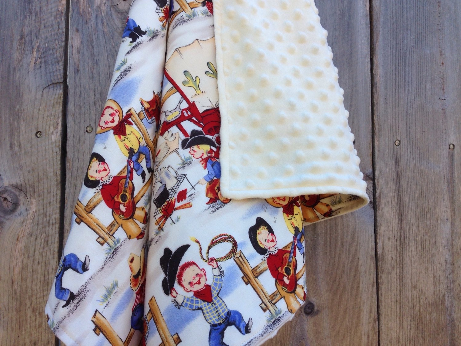 Cowboy baby blanket baby boy western blanket minky baby