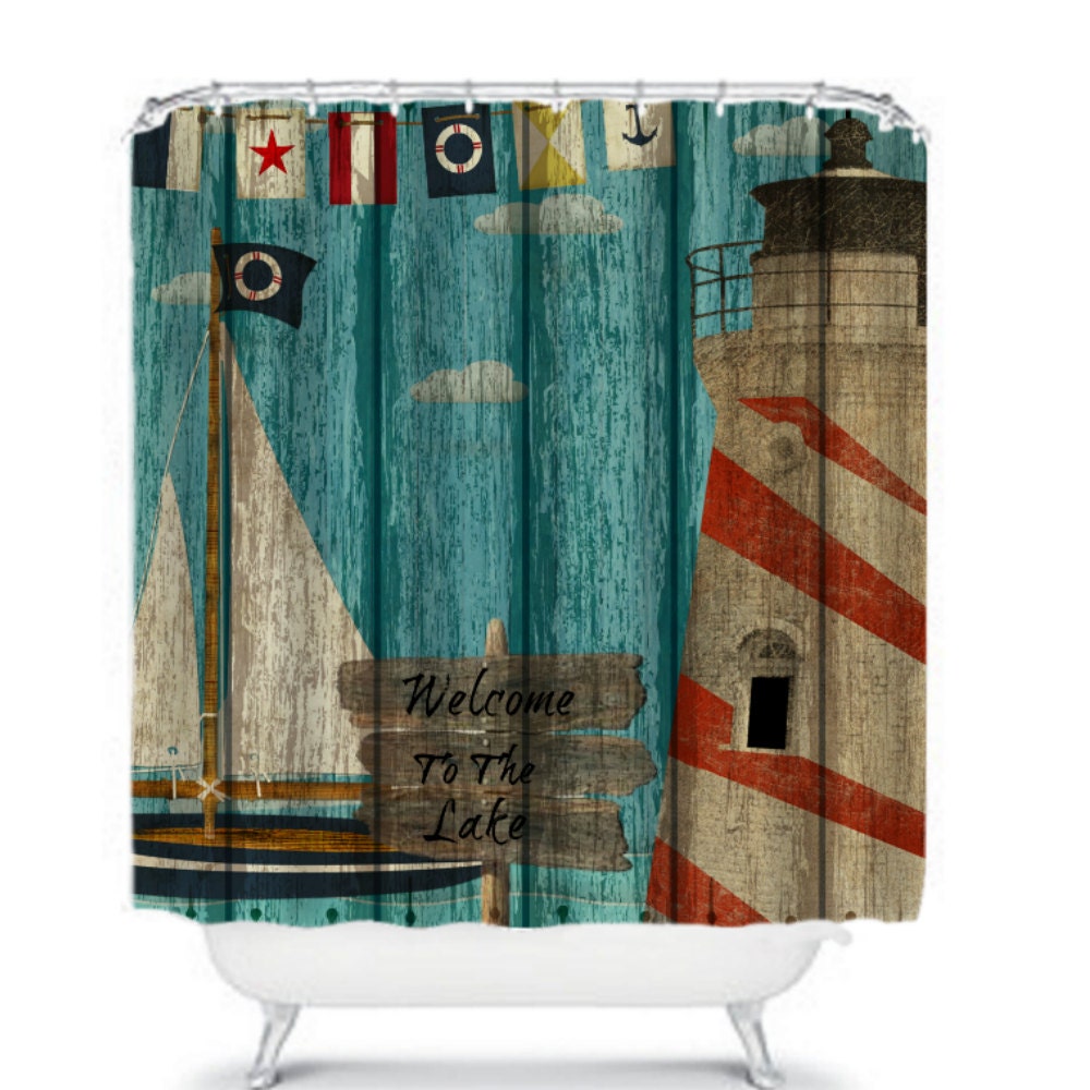 Shower Curtain Weathered Rustic Wood Look by FolkandFunky on Etsy