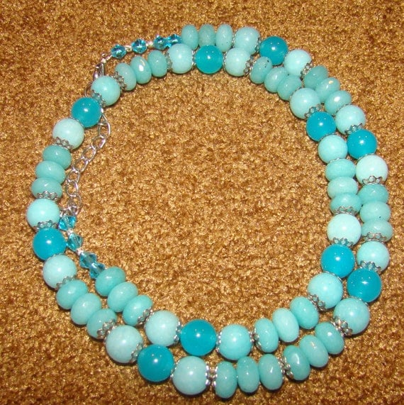 Three Shades of Blue Semi Precious Stone by QuicksilverFireflies