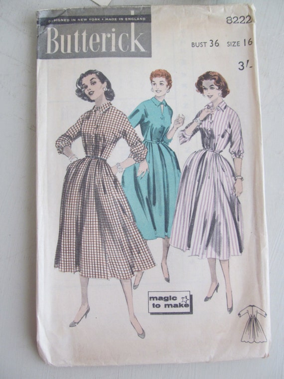 Designed in New York UNUSED vintage 1950s Butterick 