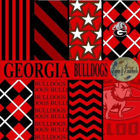 Georgia Bulldogs Digital Paper Graduation By Paperandpinwheels