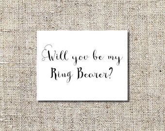 INSTANT DOWNLOAD Will You Be My Ring Bearer Printable, Will You Be My Ring Bearer Card, 5.5 x 4.25 Folded Card, WYBM#5