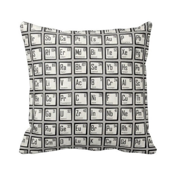 table print fabric periodic by Cover Periodic PrimalVogueHomeDecor Throw Pillow Zippered Table