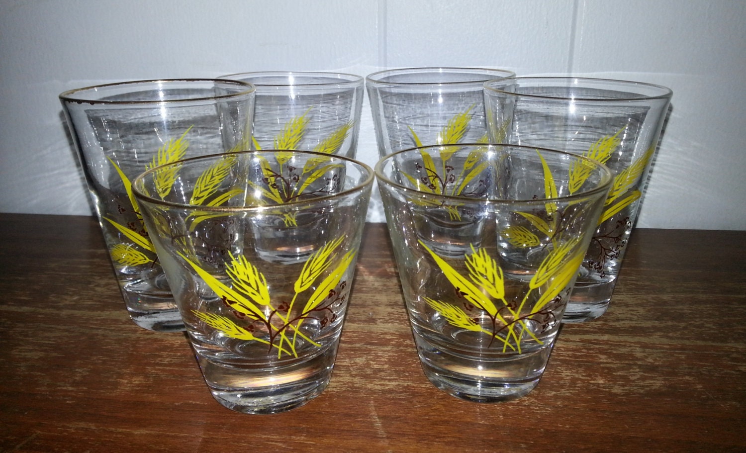 Vintage Harvest Wheat Juice Glasses Set Of By Littleshopofwhatnots