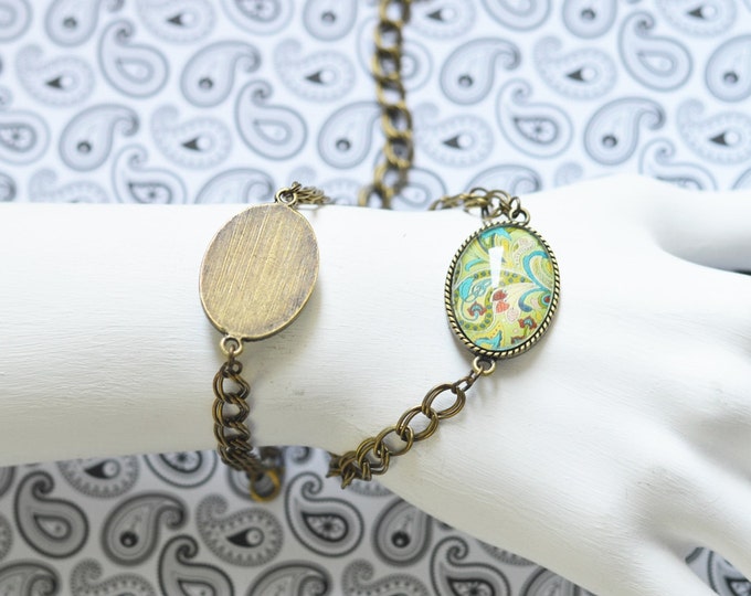 Fresh Boho Chic // The bracelet is made from metal brass with image under glass // 2015 Best Trends // Great Gifts For Her // Summer Life