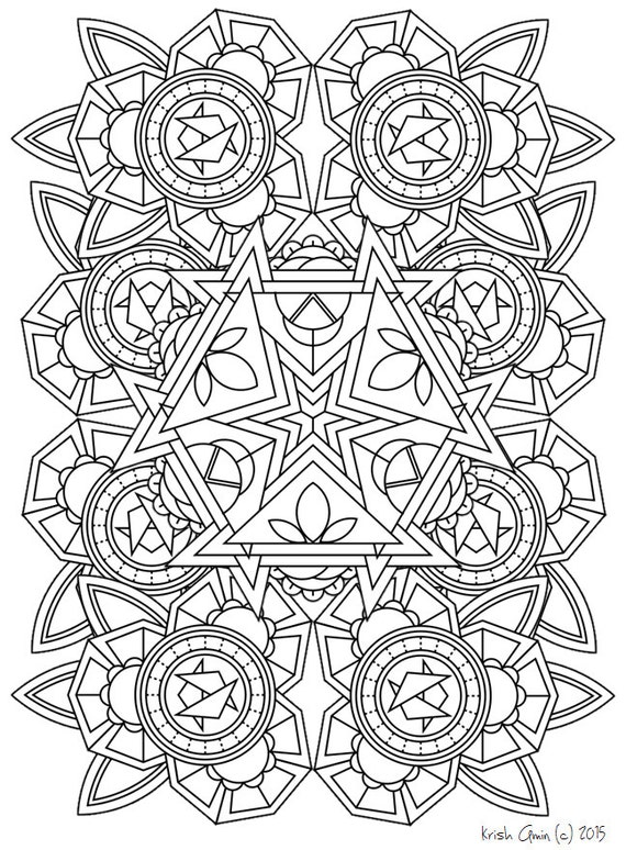 Download Mandala Adult Coloring Page from Zen Out Vol. 1 by KrishTheBrand