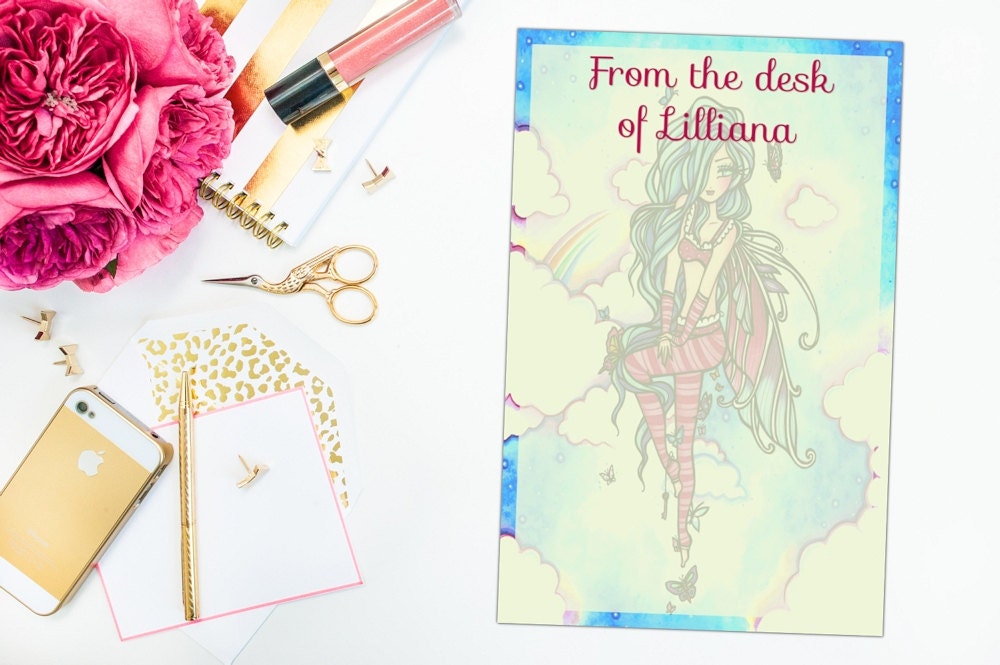 Personalized stationery notepad custom note pad by PaperKStudios