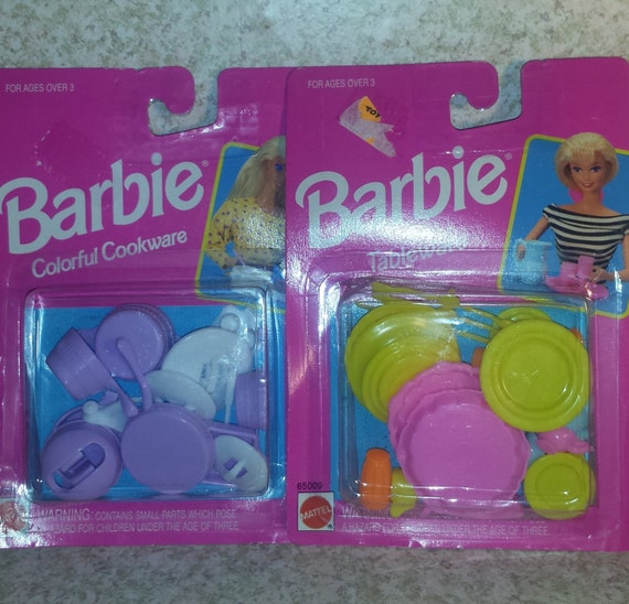 barbie dishes and food