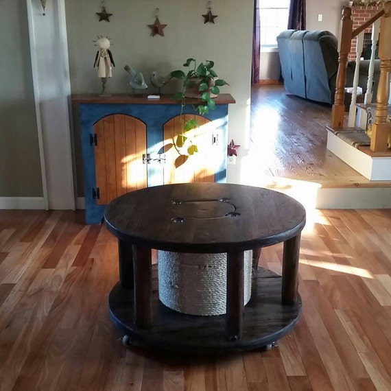 Reclaimed Wooden Wire Spool Coffee Table On By BackBurnerDesigns