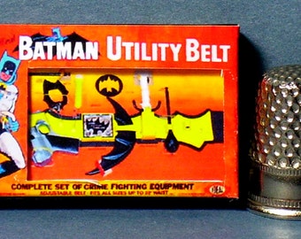 Batman Utility Belt Box - Dollhouse Miniature - 1:12 scale - Dollhouse accessory - 1960s Dollhouse Batman Superhero boy toy box