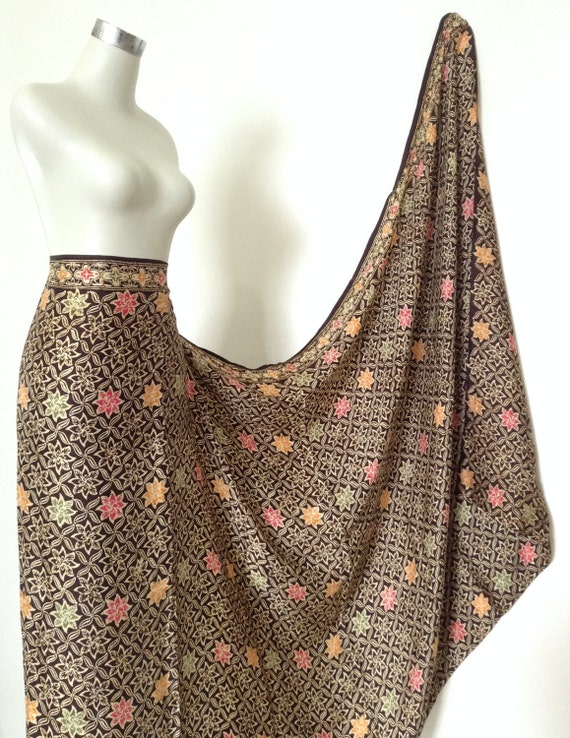 Silk Batik Dressmaking Fabric With Flowers By Javanicehandycraft 