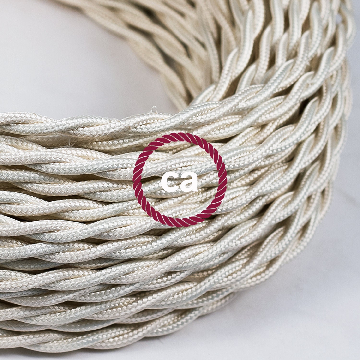 Ivory Twisted Cloth Covered Wire Vintage by IronLumberandLight