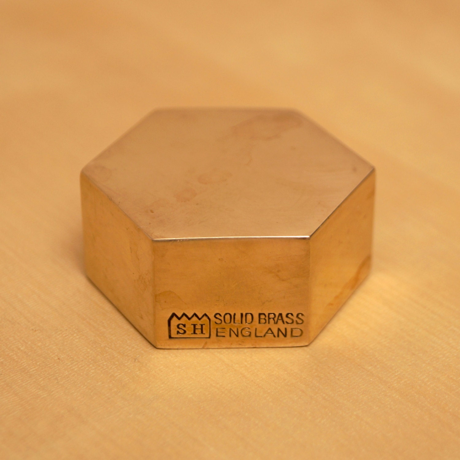 Vintage Brass Paperweight SH Solid Brass England