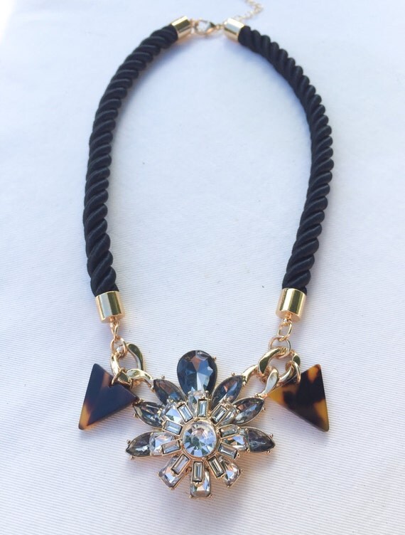 Items similar to Tortoise shell statement necklace on Etsy