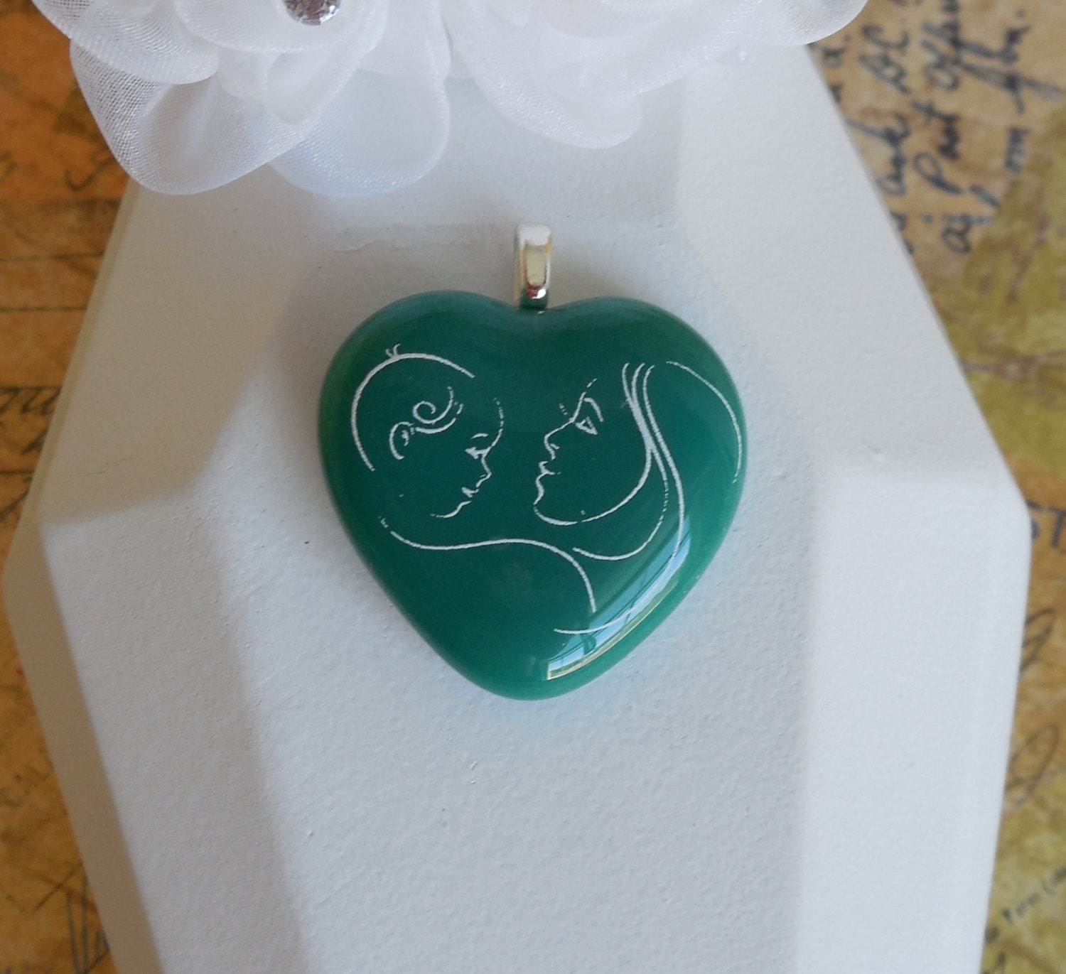 Fused Glass Pendant Fused Glass Jewelry Fused Glass Decal