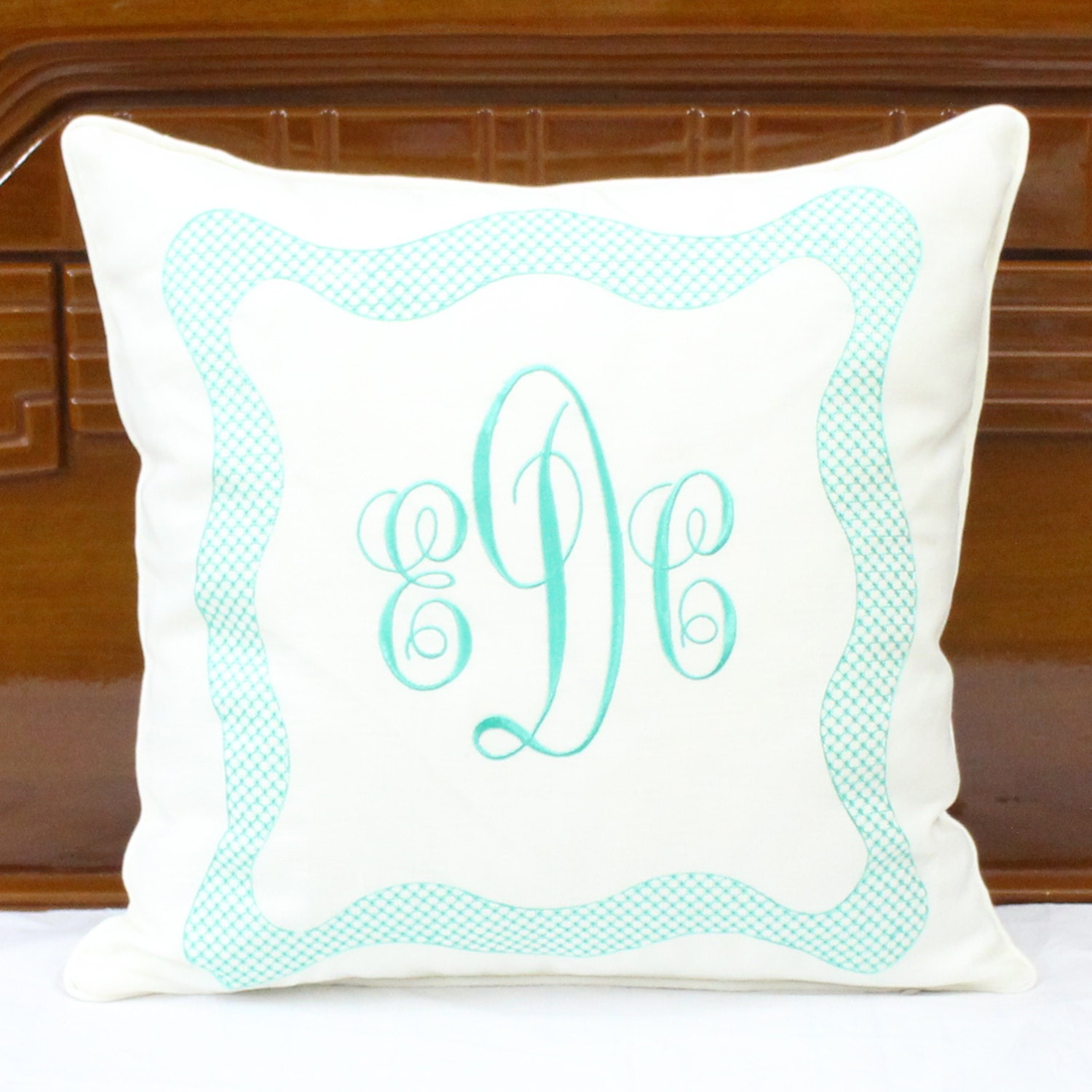 Monogrammed pillow Personalized embroidered pillow cover