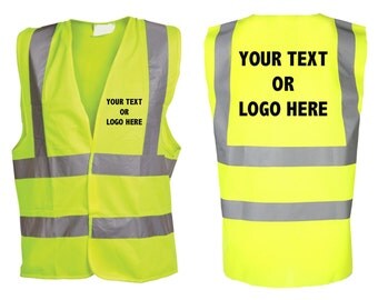 Hi Vis Personalised Vest Your Text Printed