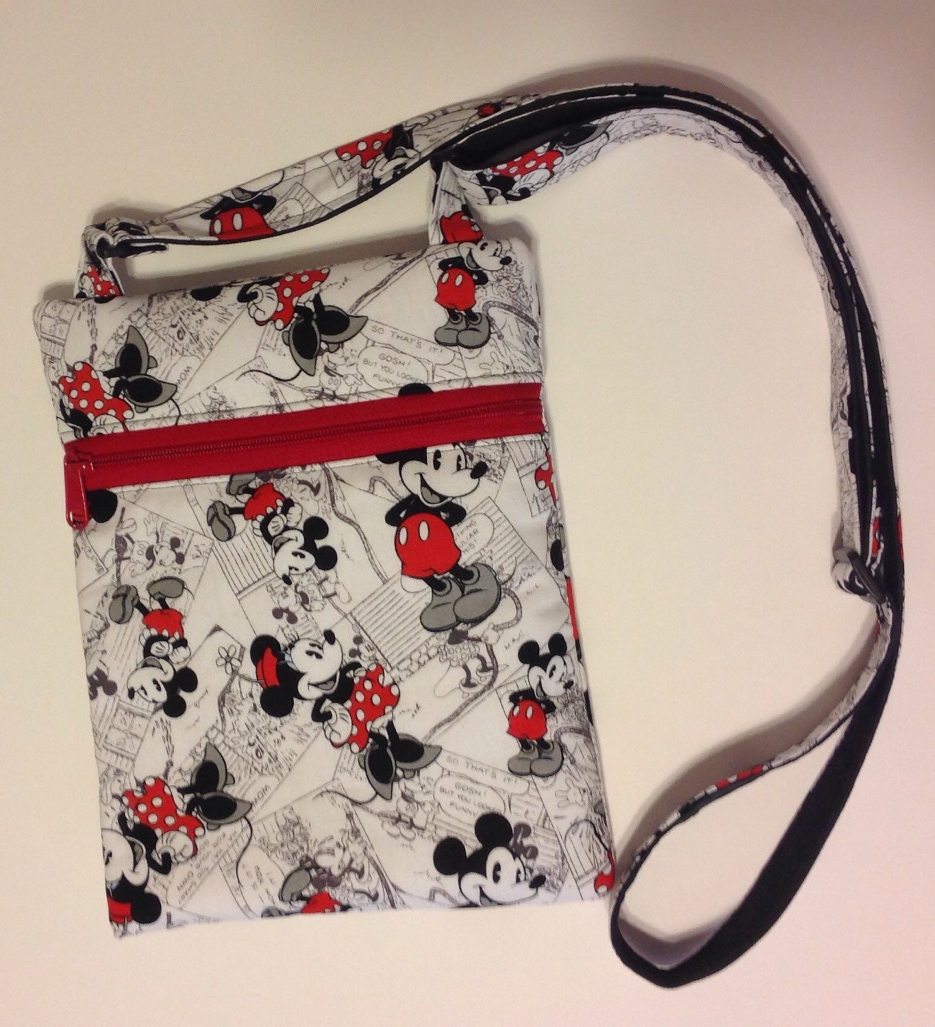 Mickey Mouse small cross body zipper purse with by PenguinPouches