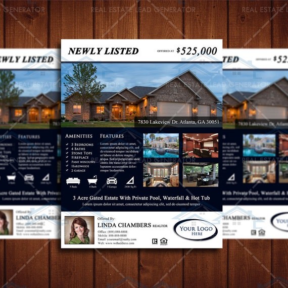 Items similar to Newly Listed Real Estate Flyer Template, Property